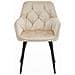 Sedie da pranzo LUKK - Velluto beige con gambe nere x2 - Foto miniatura 3