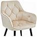 Sedie da pranzo LUKK - Velluto beige con gambe nere x2 - Foto miniatura 7