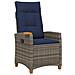 Poltrona reclinabile con tavolino 62 x 64 x 112 cm polyrattan - Foto miniatura 1