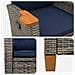Poltrona reclinabile con tavolino 62 x 64 x 112 cm polyrattan - Foto miniatura 5