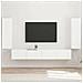 Set di Mobiletto da TV a Parete 4 pcs Bianco Legno multistrato - Foto miniatura 2