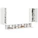 Set di Mobiletto da TV a Parete 4 pcs Bianco Legno multistrato - Foto miniatura 3