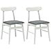 Sedia da pranzo 2 pcs Bianco e Grigio Legno di gomma solido - Foto miniatura 1