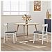 Sedia da pranzo 2 pcs Bianco e Grigio Legno di gomma solido - Foto miniatura 3