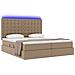 Letto con contenitore e LED Cappuccino 200 x 200 cm - Foto miniatura 3