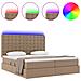 Letto con contenitore e LED Cappuccino 200 x 200 cm - Foto miniatura 4