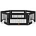 Cancello per cani con supporti 6 pcs Rovere Nero 100 x 60 cm - Foto miniatura 1