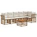 Set Divano da Giardino 7 pcs Naturale e Bianco Crema polyrattan - Foto miniatura 1