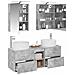 Set di mobili per il bagno 5 pcs Grigio Cemento - Foto miniatura 3