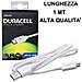 1m USB - microUSB 1m USB A Micro-USB A Bianco cavo USB - Foto miniatura 3