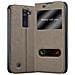 Custodia Compatibile Con Lg K8 2016 In Bruno Pietra - Coperchio Protettivo Con Chiusura Magnetica, Funzione Stand E 2 Finestre Di Visualizzazione - Foto miniatura 4