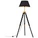 Lampada A Treppiede Nero E Oro In Massello Di Teak 141 Cm - Foto miniatura 1
