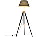 Lampada A Treppiede Nero E Oro In Massello Di Teak 141 Cm - Foto miniatura 2
