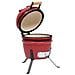 Barbecue Affumicatore 2 In 1 Kamado In Ceramica 56 Cm Rosso - Foto miniatura 9