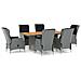 Set Pranzo da Giardino 7pz con Cuscini Polyrattan Grigio Chiaro - Foto miniatura 1