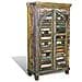 Libreria Multicolore in Legno Riciclato con 3 Scaffali e 2 Ante - Foto miniatura 2