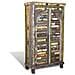 Libreria Multicolore in Legno Riciclato con 3 Scaffali e 2 Ante - Foto miniatura 3