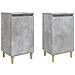 Comodini 2 Pz Grigio Cemento 40x35x70 Cm In Legno Multistrato - Foto miniatura 2