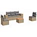 Set Divano da Giardino 6 pz con Cuscini Beige in Polyrattan - Foto miniatura 1
