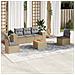 Set Divano da Giardino 6 pz con Cuscini Beige in Polyrattan - Foto miniatura 2