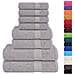 Set Asciugamani 8 Pz Grigio 360 Gsm 100% Cotone - Foto miniatura 2