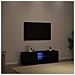 Mobile Porta TV con LED Rovere Nero 120x30x36 cm Multistrato - Foto miniatura 1