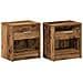 Comodini 2 Pz Con Cassetto Legno Antico 39x28x41 Cm - Foto miniatura 2