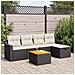 Set Divano Da Giardino 6 Pz Con Cuscini Nero In Polyrattan - Foto miniatura 1