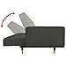 Divano Letto A 2 Posti Con 2 Cuscini Grigio Scuro In Velluto - Foto miniatura 7