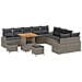 Set da Divano Giardino a 13 Pezzi con Cuscini in Polyrattan Grigio e Acacia,  Divano Giardino a 2 Posti con Cuscini in Polyrattan Grigio,  Set Pranzo Giardino a 3 Pezzi con Cuscini in Polyrattan Grigio e Acacia - Foto miniatura 1