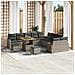 Set da Divano Giardino a 13 Pezzi con Cuscini in Polyrattan Grigio e Acacia,  Divano Giardino a 2 Posti con Cuscini in Polyrattan Grigio,  Set Pranzo Giardino a 3 Pezzi con Cuscini in Polyrattan Grigio e Acacia - Foto miniatura 2
