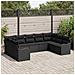 Set di 9 Pezzi Divano da Giardino con Cuscini Rattan Nero,  Divano da Giardino a Due Posti con Cuscini Rattan Nero - Foto miniatura 2