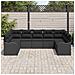 Set di 9 Pezzi Divano da Giardino con Cuscini Rattan Nero,  Divano da Giardino a Due Posti con Cuscini Rattan Nero - Foto miniatura 3