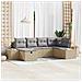 Set di divani da giardino 6 pezzi con cuscini Beige Polirattan - Foto miniatura 2