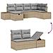 Set di divani da giardino 6 pezzi con cuscini Beige Polirattan - Foto miniatura 8