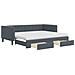 Divano Letto Estraibile Cassetti Grigio Scuro 90x200cm Velluto - Foto miniatura 1