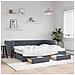 Divano Letto Estraibile Cassetti Grigio Scuro 90x200cm Velluto - Foto miniatura 2