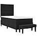 Letto con Box Spring e Materasso e Panchina Nero 100x200 cm Tessuto - Foto miniatura 8