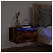 Comodino a Parete con luci LED Rovere Fumo - Foto miniatura 2
