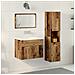 Set Mobili Bagno a 3 Pezzi in Legno Antico - Foto miniatura 2