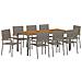 Set da Pranzo per Giardino 9 pcs Grigio 190 x 90 x 75 cm - Foto miniatura 1