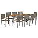 Set da Pranzo per Giardino 9 pcs Grigio 190 x 90 x 75 cm - Foto miniatura 3