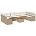 Set Divano da Giardino 10 pcs Beige e bianco - Foto miniatura 1