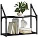 Scaffale da parete con lo scaffale Rovere nero 60 x 21 x 51 cm - Foto miniatura 3