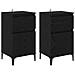 Armadio da Notte con cassetto 2 pcs Rovere nero 40 x 35 x 70 cm - Foto miniatura 1