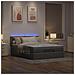Pouf Letto con Materasso e LED Tortora 140x190 cm in Tessuto - Foto miniatura 3
