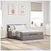 Pouf Letto con Materasso e LED Tortora 140x190 cm in Tessuto - Foto miniatura 4