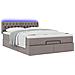 Pouf Letto con Materasso e LED Tortora 140x190 cm in Tessuto - Foto miniatura 6