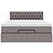 Pouf Letto con Materasso e LED Tortora 140x190 cm in Tessuto - Foto miniatura 8