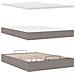 Pouf Letto con Materasso e LED Tortora 140x190 cm in Tessuto - Foto miniatura 9